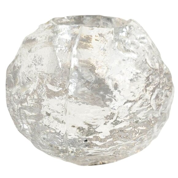 Vintage 1973 Kosta Boda Snowball Votive Tealight Holder Clear Scandinavian Glass - Picture 1 of 8